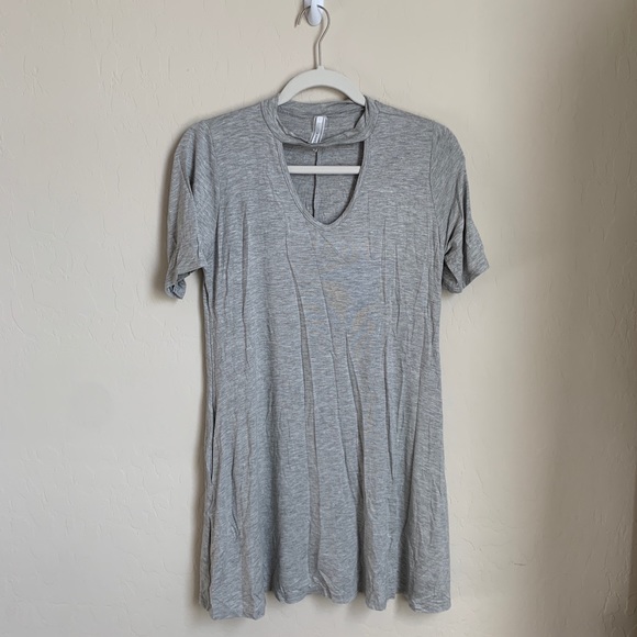 Grey Choker Tunic Dress - Picture 4 of 5